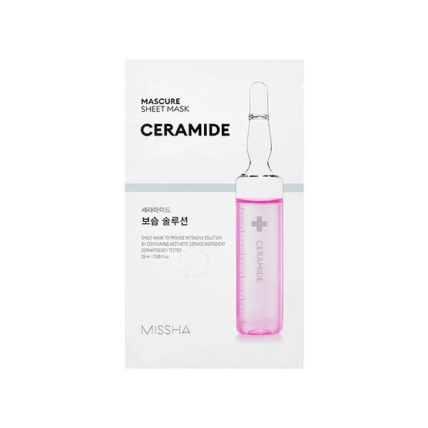 Missha Mascure Moisture Barrier Solution Заздравяваща кожната бариера текстилна маска със Серамиди