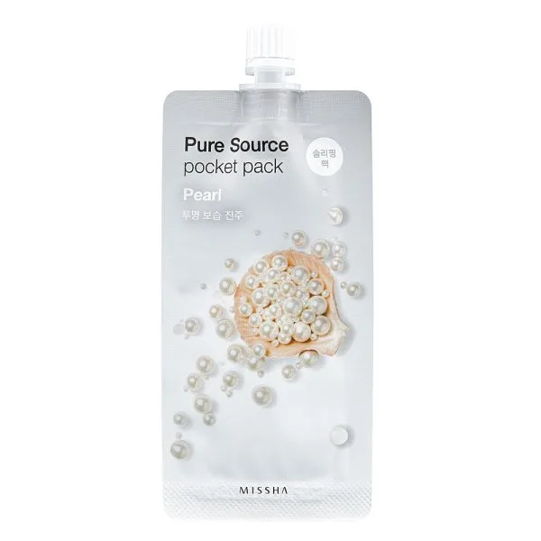 Missha Pure Source Pocket Нощна маска за сияйна кожа с Перли