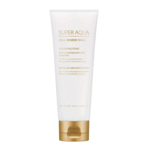 Missha Super Aqua Cell Renew Snail, Почистваща пяна със секрет от охлюв