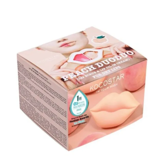 Kocostar Peach Duoduo Скраб за устни и Олио за за сухи устни